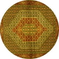 thumbnail image 1 of Ahgly Company Machine Washable Indoor Round Persian Yellow Traditional Area Rugs, 6' Round, 1 of 4