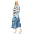 thumbnail image 3 of Sakkas Maitte Women's V neck Caftan Dress Cover-up Beach Print Kaftan Long Boho - Grey - One Size, 3 of 5