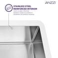 thumbnail image 6 of ANZZI Nepal Farmhouse Solid Surface 33 in. Kitchen Sink with Stainless Steel Interior in Matte White, 6 of 9
