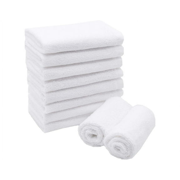 5 Toallas de Manos Melocotton Blanca 70x40cm 100% Algodón Hilo Open