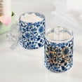 thumbnail image 2 of Yayeee 4 Pack Qtip Holder Bathroom Cotton Swab Canister with Lid Clear Dispenser Set, Blue Floral Pattern, 2 of 6