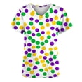 thumbnail image 5 of Purcolt Womens Carnival Scrubs Tops Stretchy Cute V Neck Short Sleeve Shirts Soft Casual Moisture Wicking T-Shirt for Nursing Medical with 2 Pockets, 5 of 6