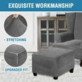 thumbnail image 4 of Elastic Footrest Low Sofa Solid Square Sofa Step Stool Cover Dustproof Furniture Gray, 4 of 7