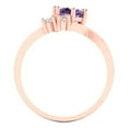 thumbnail image 4 of 0.87 ct Round Cut Simulated Alexandrite Three-Stone Engagement Ring for Women in 18K Rose Gold, 4 of 5
