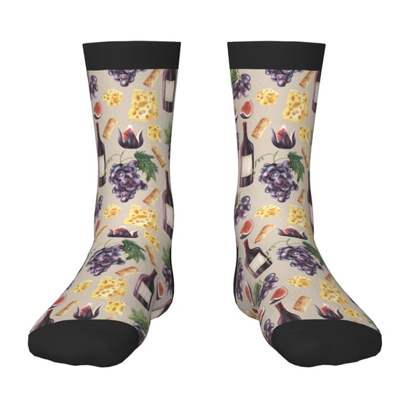 Naloa Watercolor Bottles And Glasses Kids Socks Unisex Kids and Toddlers' Crew Socks, ,1 Pairs