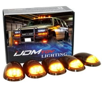 5pc Smoked Lens Amber LED Cab Roof Marker Light Kit For Dodge RAM 1500 2500 3500 Ford F-Series Chevy/GMC Trucks etc