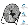 thumbnail image 5 of Achazel 20" High Velocity Floor Fan 3-Speed 5200 CFM Industrial Shop Fan Heavy Duty Metal with Wall Mount System for Garage Workshop Commercial Use, 5 of 9