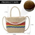 thumbnail image 4 of LinYooLi Straw Bag, Summer Handmade Woven Shoulder Bag Straw Crossbody Bags for Women Purses and Handbags with Pearl Chain, 4 of 6