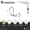 thumbnail image 5 of Kingston FB7791KLSP Knight Two-Handle 4-Hole 8" Centerset Kitchen Faucet with Side Sprayer in Polished Chrome, 5 of 5