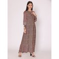 thumbnail image 2 of DressBerry Women's Printed Floor Length Georgette Dress Puff Sleeves Tiered Summer Wear Flared Maxi Dress, 2 of 7