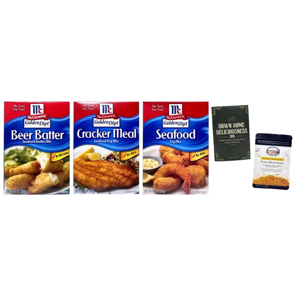 Seafood Fry Mixes - 3 Flavors - 1 Each: Beer Batter, Cracker Meal, Seafood (10 oz) McCormick GoldenDipt  | Shawhan Farms Parmesan   MerlinsMart Zine