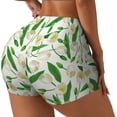 thumbnail image 2 of Kdxio Tulips Flowers Print Workout Shorts for Women Seamless Soft Smooth Gym Yoga Scrunch Active Shorts, 2 of 9