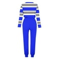 thumbnail image 5 of Stamzod Sweatsuit for Women Long Sleeve Crewneck Pullover Tops and Long Pants Tracksuit Classic Stripe Color Block Causal Fall 2 Piece Lounge Sets, 5 of 5