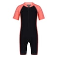 thumbnail image 1 of RUNQHUI Maillot de Bain une Pièce à Fermeture Éclair pour Enfants Filles Garçons Protection Solaire UPF 50+ Combinaison Rouge Melon D\'eau&Noir 10, 1 of 5