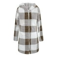 thumbnail image 5 of NAFUU Womens Jacket Women's Long Flannel Plaid Jacket Fall Winter Zip Up Open Front Cardigan Outerwear Mid-Length Soft Cozy Warm Coats Casual Winter Coats, 5 of 5