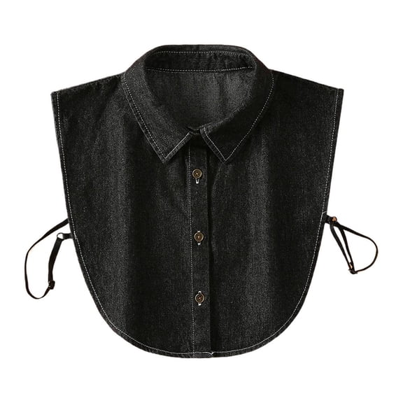 Denim False Collar For Women Detachable Shirt Collar Dickie Layering Essential Adjustable Tie For Sweaters Dresses