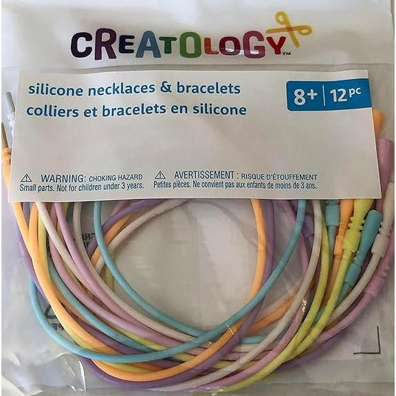 Silicone Necklaces & Bracelets, 6-Necklaces 16.5 in, 6-Bracelets 7.75 in. Pastel Colors