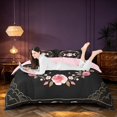 thumbnail image 3 of Homewish Hippie Moon Phase Bedding, Pink Floral Duvet Cover Full for Girls, Pink Reversible 3pcs, 1 Duvet Cover and 2 Pillowcases, 3 of 6