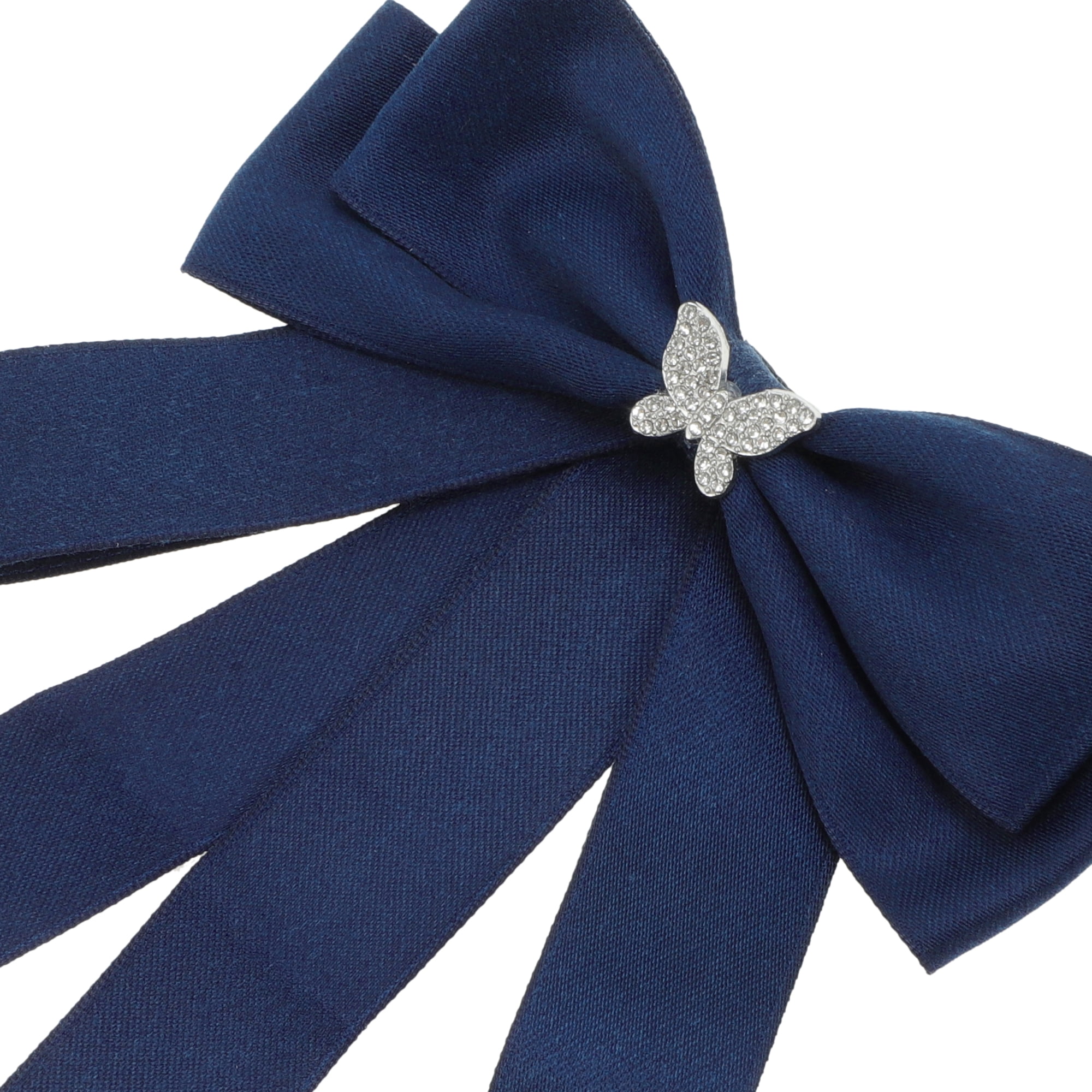 Unique Bargains Ribbon Bow Brooches Gifts Butterfly Rhinestone