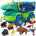 thumbnail image 1 of Set de camiones con forma de dinosaurio MindPal 19 en 1 con 3 coches retráctiles, 1 of 7