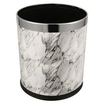 MLINS  Marble Pattern Trash Can Waste Bin Bathroom Restroom Wicker Office