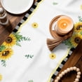 thumbnail image 3 of Sunflowers Gnomes Table Runner 70 Inches, Eucalyptus Spring Black Checkered Bed Runner Dresser Scarves Tabletop for Indoor Outdoor Parties/Ceremony/Banquet, 13" x 70", 3 of 9