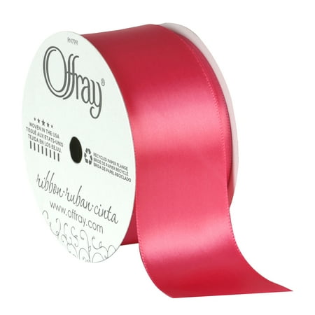 Berwick Offray 475621 1.5" Wide Single Face Satin Ribbon, Shocking Pink, 4 Yds