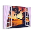 thumbnail image 4 of Canvas Print Wall Art Window Sunset Palm Tree View Nature Photography Realism Scenic Landscape Colorful Multicolor for Home Decor Ready to Hang, 4 of 18