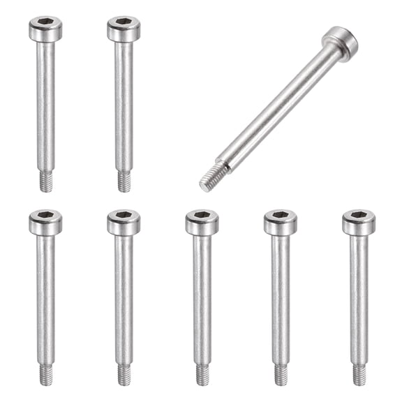 8 Pcs 304 Stainless Steel Shoulder Bolt 4mm Shoulder Dia 30mm Shoulder Length M3x0.5 Thread Hex Socket Shoulder Bolts for Hydraulic Injection Molding Machinery Industries
