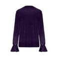 thumbnail image 5 of Velvet Blouses for Women, Cowl Neck Trendy Long Sleeve Shirts, Fall Casual Elegant Tops, 5 of 6