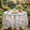 thumbnail image 2 of Sm:)e Spring Tablecloth 60 Inch Round, Wildflowers Floral Butterfly Washable Table Cover for Party Picnic Dinner Decor, 2 of 7