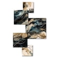 Designart "Marbled Dreamscape Blue and Beige III" Modern Geometric