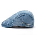 thumbnail image 1 of Gorra plana bordada de mezclilla estilo vintage para hombres y mujeres, 1 of 3