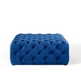 thumbnail image 3 of Modway Amour Button Tufted Large Square Velvet Ottoman in Navy, 3 of 6