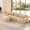 Light Khaki, variant on L-shaped Modular Sectional Sofa with Back Cushion, Soft Fluffy Couches with Sleepable Armrest and Deep Seat, Sectional Couches with 32D High Density Sponge for Living Room, Light Khaki