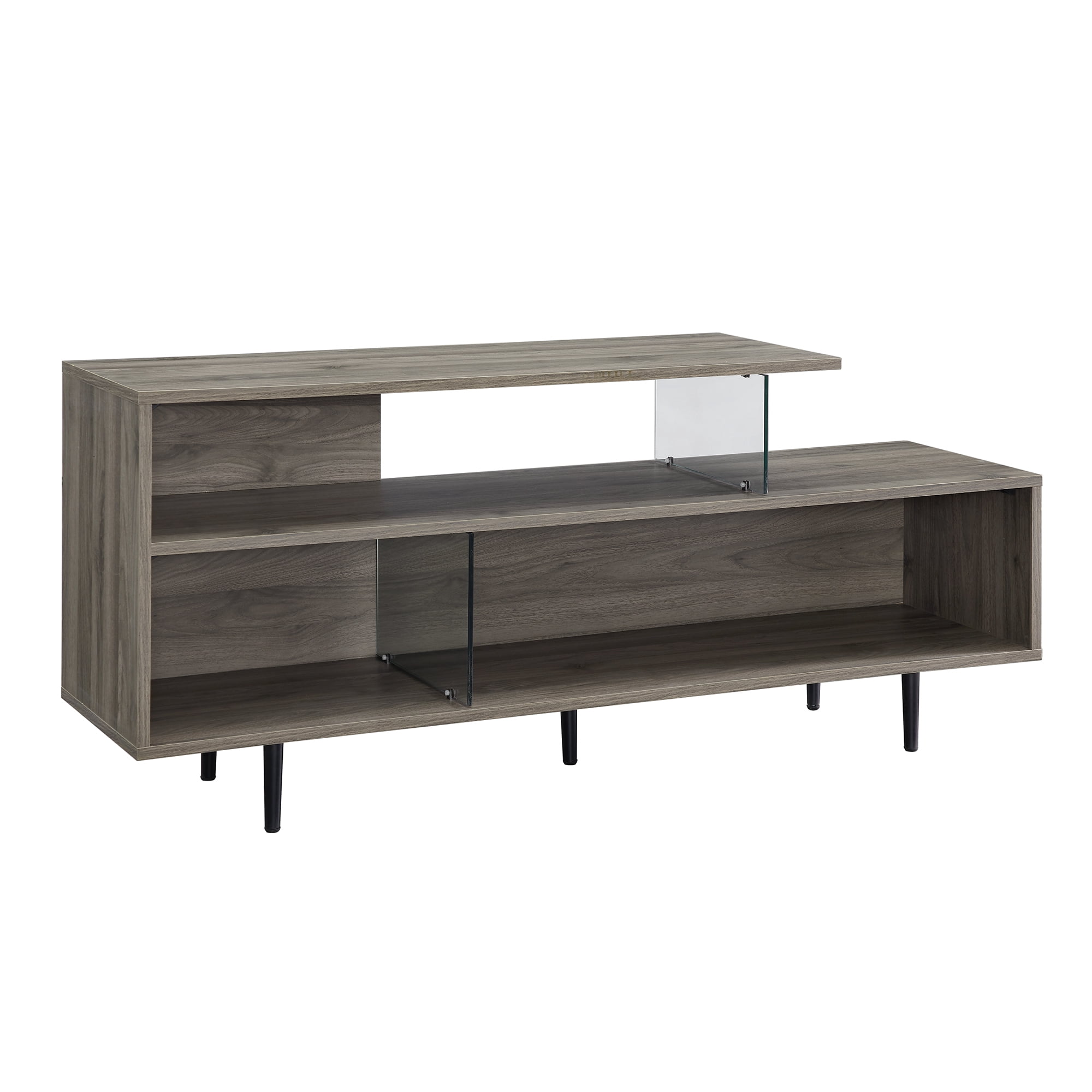 Manor Park Mid Century Modern TV Stand for TVs up to 50", Slate Grey