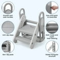 thumbnail image 4 of Collapsible 3 Step Toddler Step Stool with Handles, Adjustable Non-Slip Kids Counter Assistant Ladder, Sturdy Plastic Nursery Standing Tower for Bathroom and Potty Training, Yellow or Grey, 4 of 8