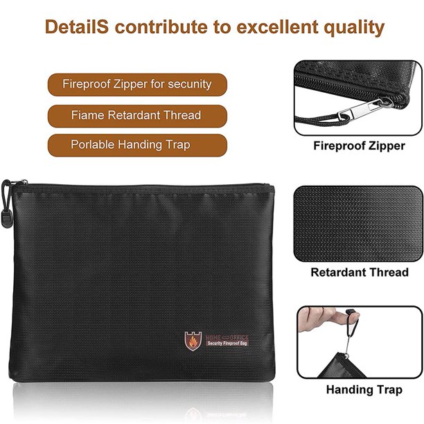 Sac Ignifuge Et Imperméable Pour Documents Et Argent – Portable Et Sécurisé