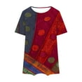 thumbnail image 4 of Camisetas de Tamaño Más, Camiseta de Cuello Redondo de Manga Corta Impresa Básica con Doblado Amplio Camiseta Grande para Mujeres Hecha de Poliéster, Tamaño Más, 4 of 4
