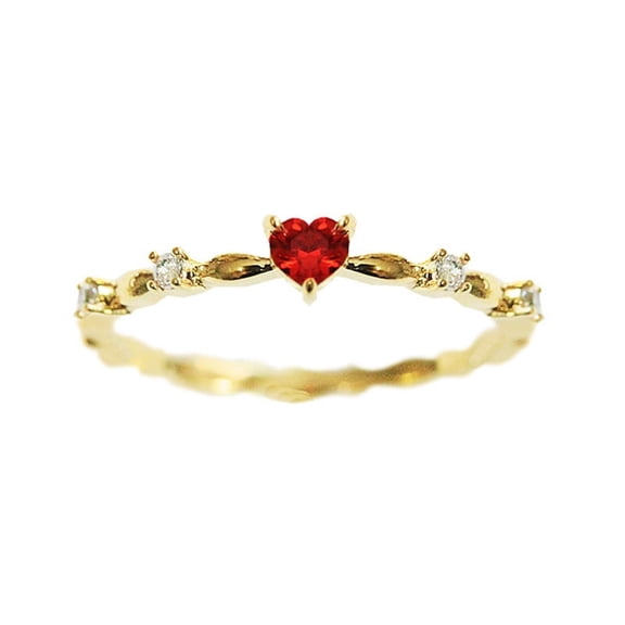 New Womens Shiny Heart Shape Cubic Zirconia Rings