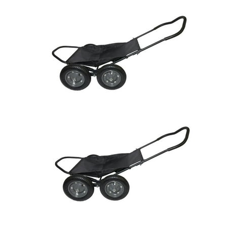 Hawk Crawler Capacity Foldable Multi Use Game Recovery Cart (2 Pack)