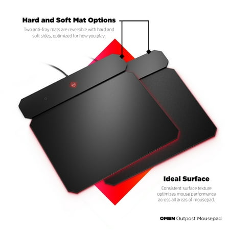 HP OMEN - Outpost Mouse Pad with Qi Wireless Charging - Black