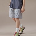thumbnail image 2 of Karoyedx Toddler Athletic Shorts Boys Kids Cargo Shorts for Boys Elastic Waistband with Drawstring with Double Pockets Grey Size,13-14 Years, 2 of 6