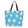 thumbnail image 1 of Fotbe Cute Healthy Teeth Bolsa Tote Estética de Lona con Estampado para Mujer - Bolsa Reutilizable de Hombro Casual para Vacaciones, Compras, Trabajo y Gimnasio, 1 of 8