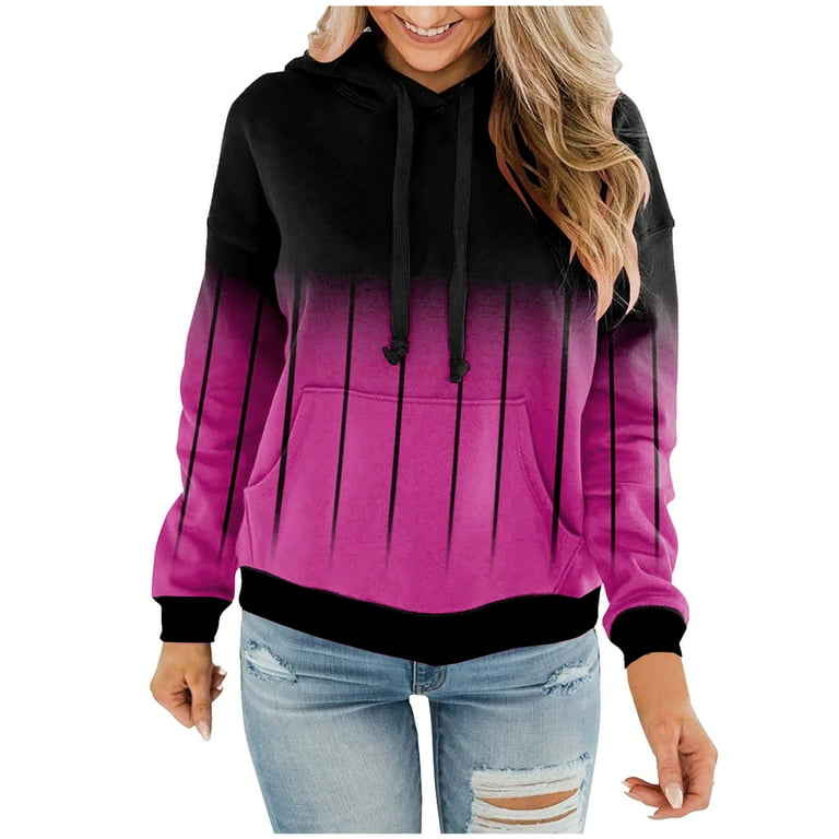 Drawstring Hoodies for Women Women's Tie-dye Long Sleeve Pocket