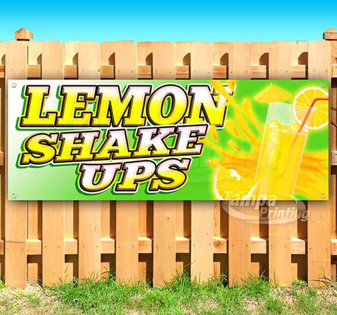 2' X 4' VINYL BANNER LEMON SHAKE UPS LEMONADE  DRINK 