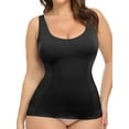 thumbnail image 2 of EUYZOU Women Tummy Control Shapewear Tank Tops Pleated Bustier Sweetheart Compression Tank Tops Body Shaper Camisole, Black S At Women's Clothing Store 2 of 14