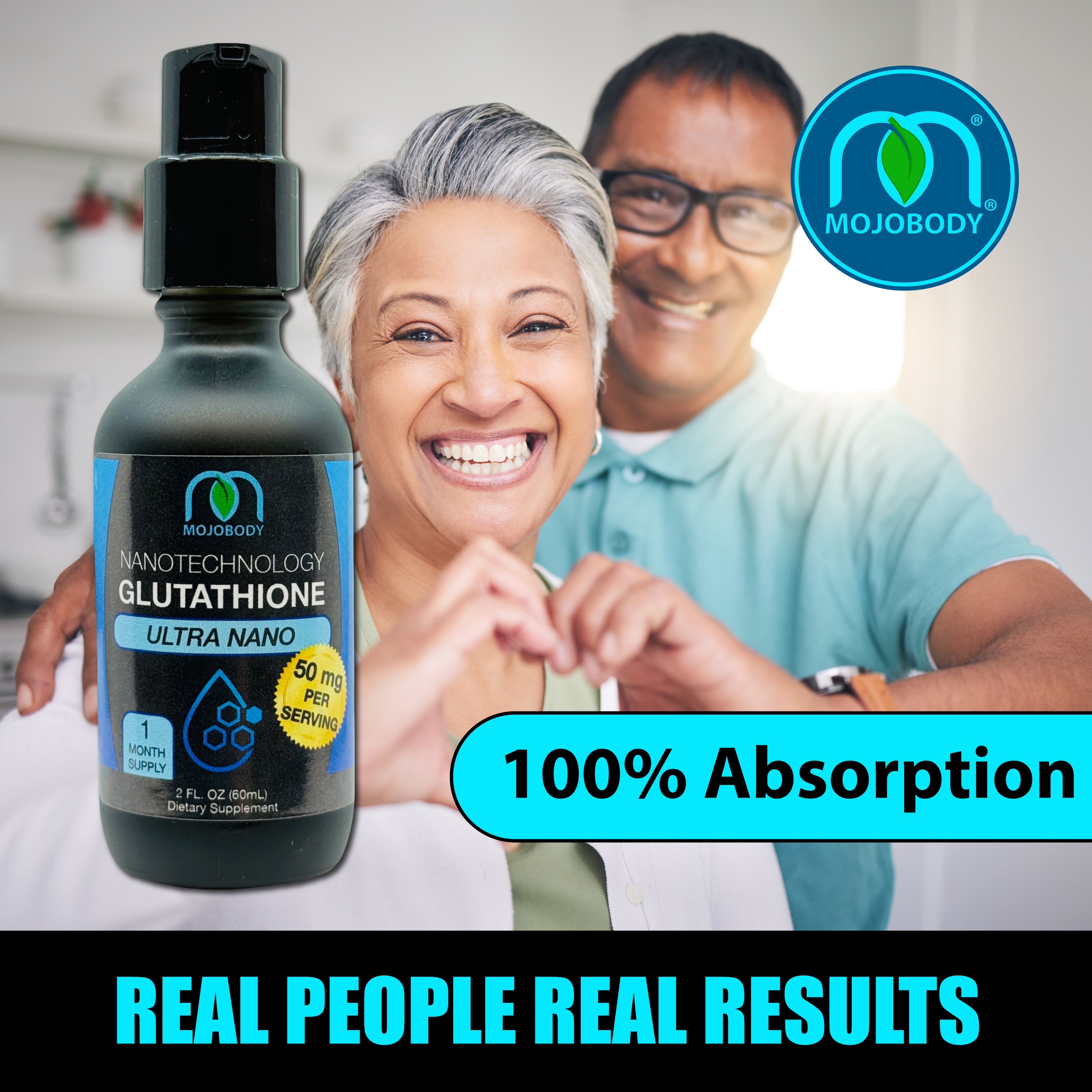MOJObody Nano Glutathione 2oz Spray Bottle: Elevate Your Health with 100% Absorption Ultra Nanotechnology Glutathione Master Antioxidant