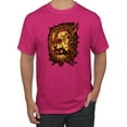 thumbnail image 1 of Wild Bobby, Fire Lion Face, Animal Lover, Men Graphic Tees, Fuschia, 4XL, 1 of 3