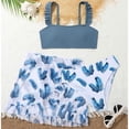 thumbnail image 2 of Girls Swimsuits Size 14-16 3 Piece Quick Dry 3t Bathing Suit Girl Adjustable Straps Tropical Printed Bikini Sets for Teen Girls Cute Ruffle Ruched Side Girls Swimwear Tankini Summer Girl's Swimwear, 2 of 6
